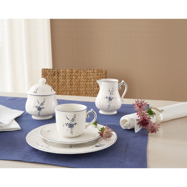Villeroy & Boch Vieux Luxembourg Zuccheriera 250ml Porcellana Premium Bianco/Blu con Decorazioni Filigranate