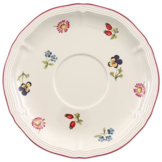 Villeroy & Boch Petite Fleur Piattino per Tazza, Porcellana Premium con Motivi di Fiori e Frutti, 17 cm