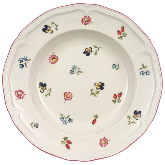 Villeroy & Boch Petite Fleur Piatto Fondo 23cm in Porcellana Bianco, Lavabile in Lavastoviglie e Adatto per Microonde