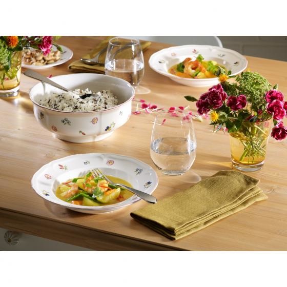 Villeroy & Boch Petite Fleur Piatto Fondo 23cm in Porcellana Bianco, Lavabile in Lavastoviglie e Adatto per Microonde