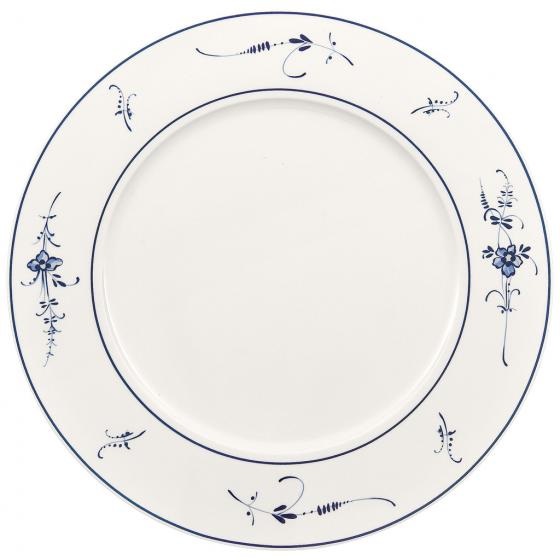 Villeroy & Boch Vieux Luxembourg Piatto Segnaposto 30 cm in Porcellana Premium Bianco/Blu con Decorazioni Filigranate
