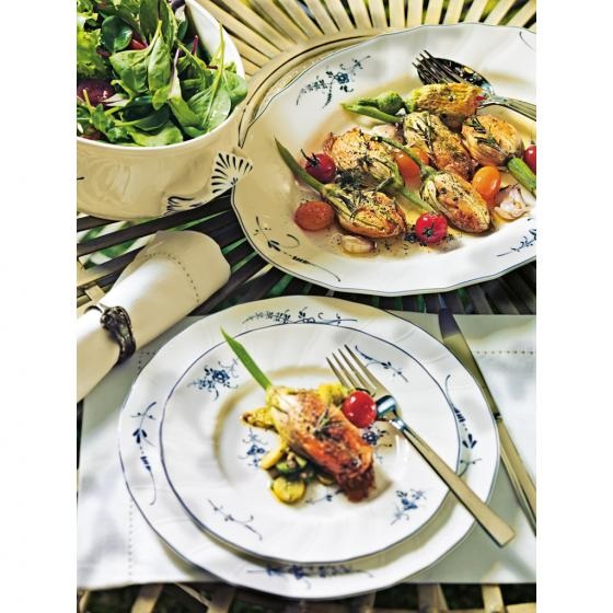 Villeroy & Boch Vieux Luxembourg Piatto Segnaposto 30 cm in Porcellana Premium Bianco/Blu con Decorazioni Filigranate