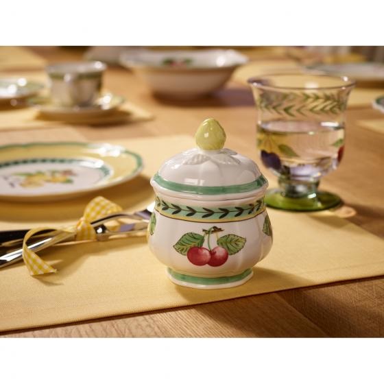Villeroy & Boch French Garden Fleurence Zuccheriera 200ml, Porcellana Premium, Bianco/Multicolore, Stile Rustico con Fini Rilievi