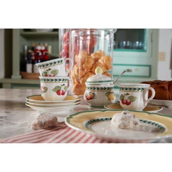 Villeroy & Boch French Garden Fleurence Zuccheriera 200ml, Porcellana Premium, Bianco/Multicolore, Stile Rustico con Fini Rilievi