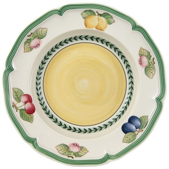 Villeroy & Boch French Garden Fleurence Piatto Fondo 23 cm in Porcellana Premium Bianco/Multicolore - Design Rustico per Pasta e Zuppa