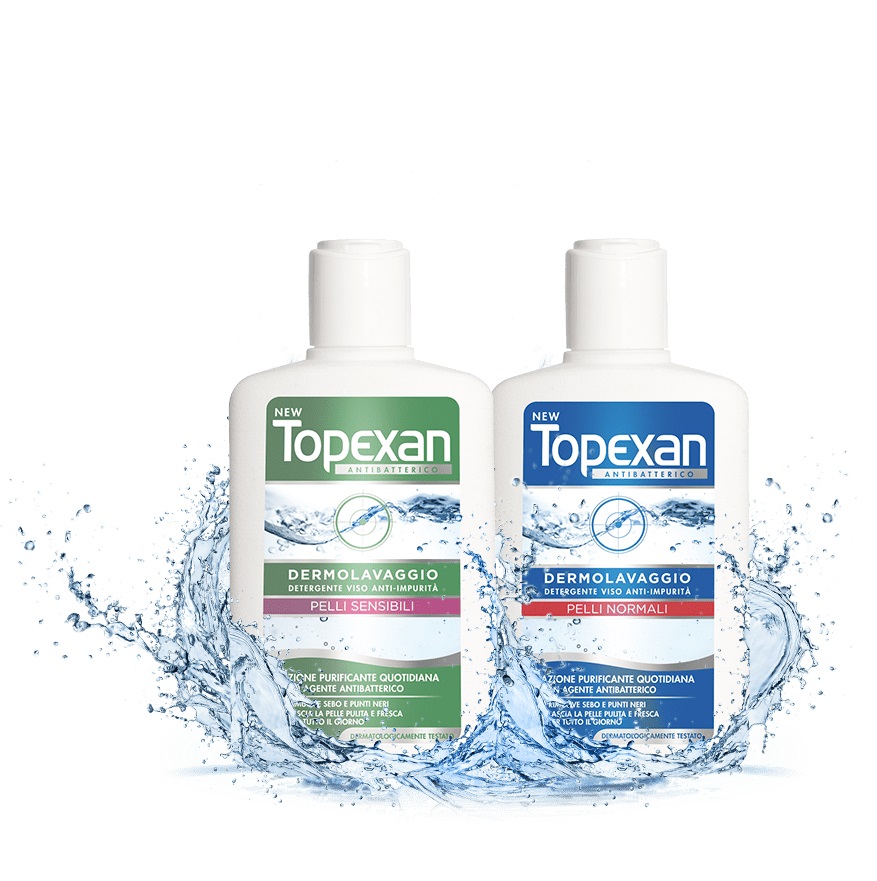 Topexan Dermolavaggio Antibatterico 150 ml per Pelli Sensibili - Detergente Purificante Quotidiano