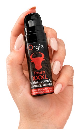 Orgie Touro XXXL Crema Potenziante per Erezioni - 15 ml con Taurina, Ginkgo Biloba, Ginseng e Acmella