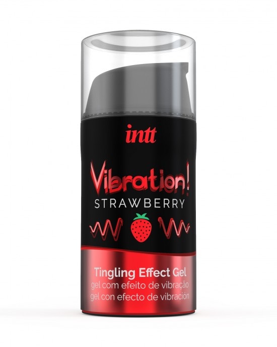 INTT Vibration Gel Fragola 15ml - Gel Stimolante Intimo Unisex con Effetto Formicolante e Riscaldante