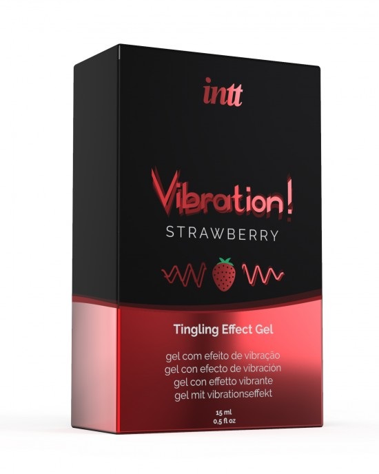 INTT Vibration Gel Fragola 15ml - Gel Stimolante Intimo Unisex con Effetto Formicolante e Riscaldante