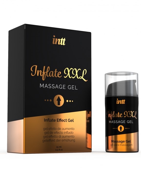 INTT Gel Intimo Inflate XXL - Aumenta l'Erezione e le Dimensioni del Pene, Lubrificante e Gel Stimolante, 15 ml