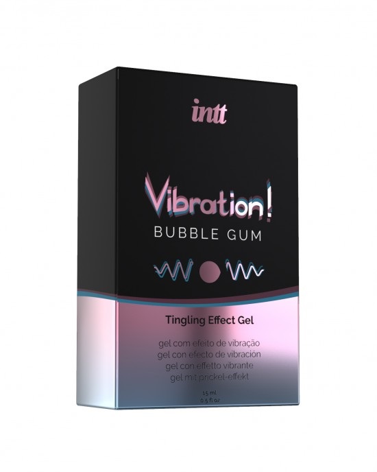 Intt Vibration! Gel Formicolante Bubble Gum 15 ml - Gel Stimolante Unisex con Effetti Vibranti e Riscaldanti