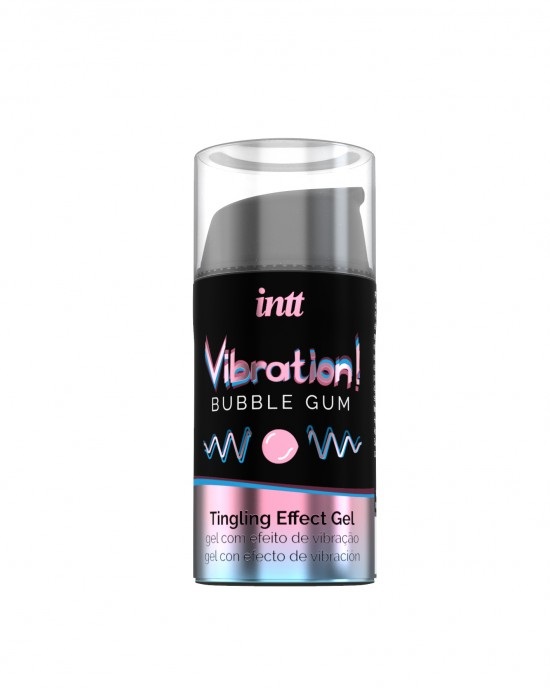 Intt Vibration! Gel Formicolante Bubble Gum 15 ml - Gel Stimolante Unisex con Effetti Vibranti e Riscaldanti