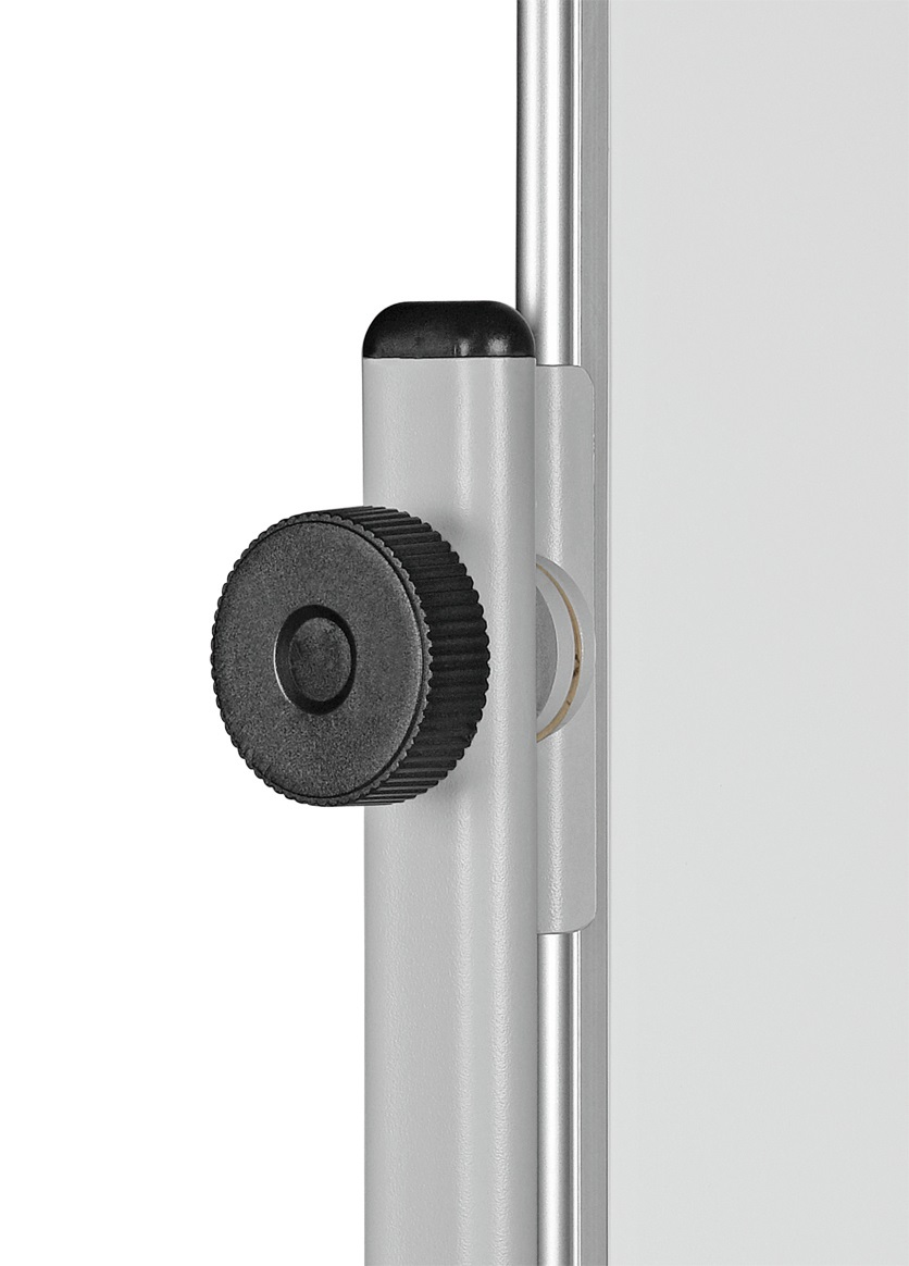 Bi-Office QR0203 Lavagna Magnetica Girevole 1200 x 900 mm in Acciaio Laccato - Scrivibile e Cancellabile, Doppia Superficie, con Ruote Bloccabili