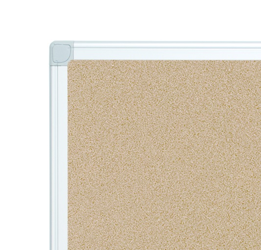 BI-OFFICE Pannello in Sughero Naturale 60x90 cm con Cornice in Alluminio Riciclato e Kit di Fissaggio