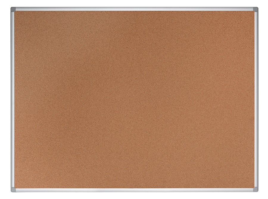 Bi-Office Pannello Maya Earth in Sughero Naturale 150 x 120 cm con Cornice in Alluminio - Auto-riparante e Ecologico