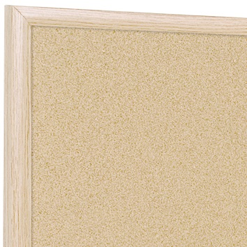 Bi-Office Bacheca in Sughero Naturale 90x60 cm con Cornice in MDF Quercia - Eco-Friendly