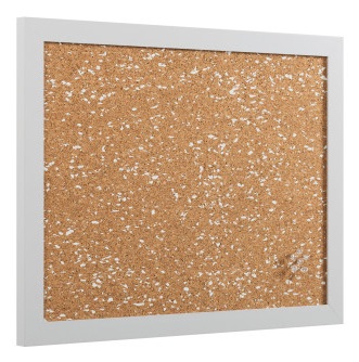 Bi-Office Bacheca Black & White in Sughero con Inclusioni Bianche EVA, Cornice MDF Bianca, 60 x 45 cm