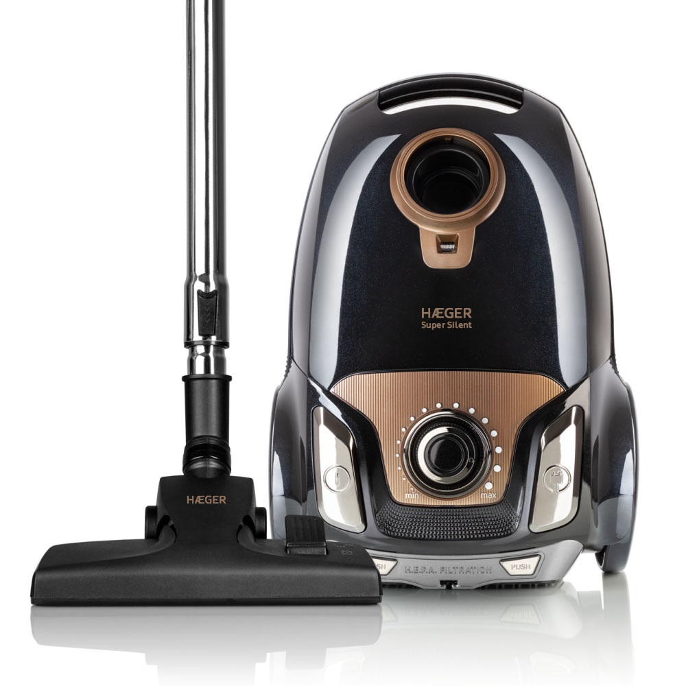 HAEGER VC-75B.039A Aspirapolvere a Traino 750W, Capacità 4L, Cilindro Secco, Colore Nero