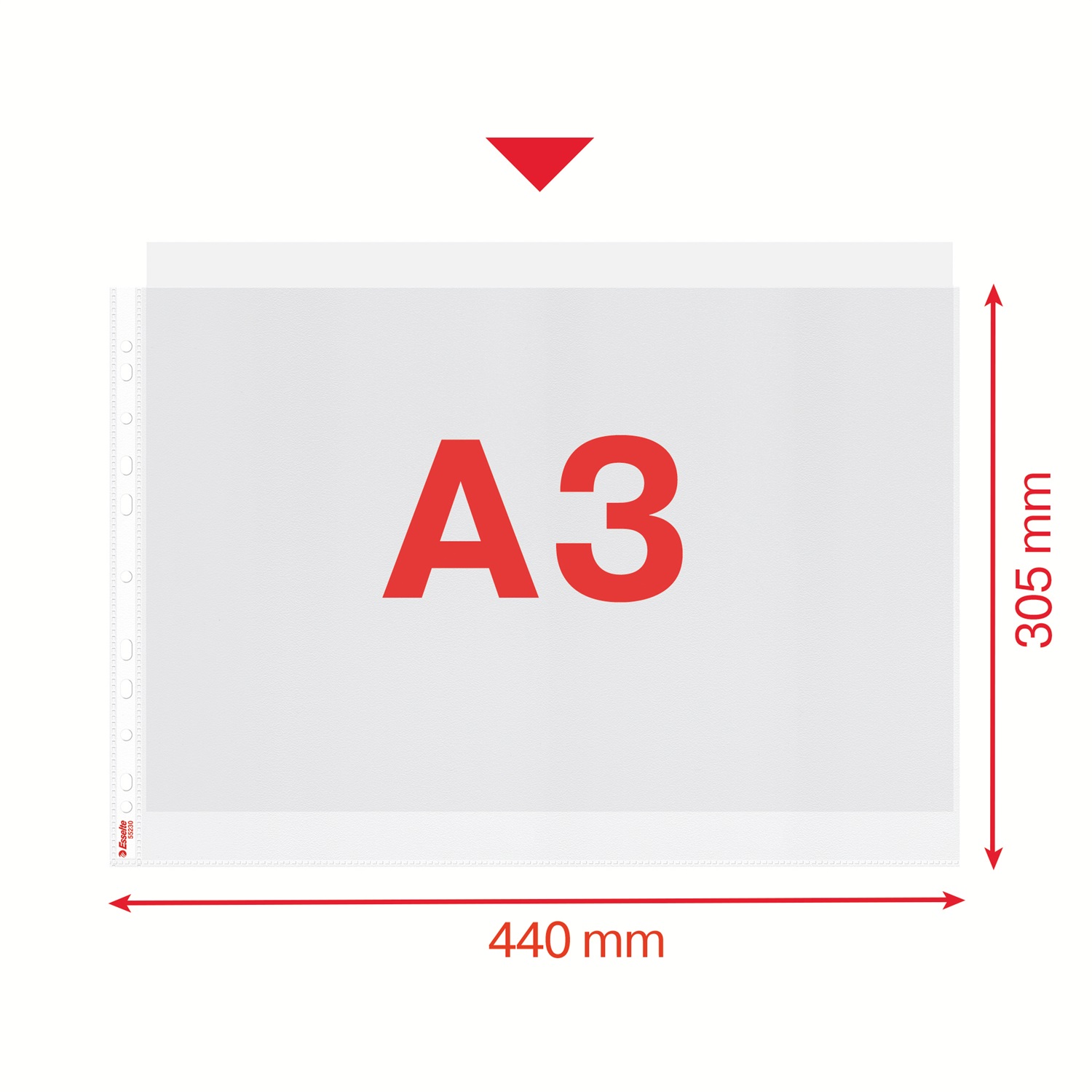 Esselte Buste A3 Goffrate Antiriflesso in Polipropilene - 42x30 cm, Conf. 50 Pezzi