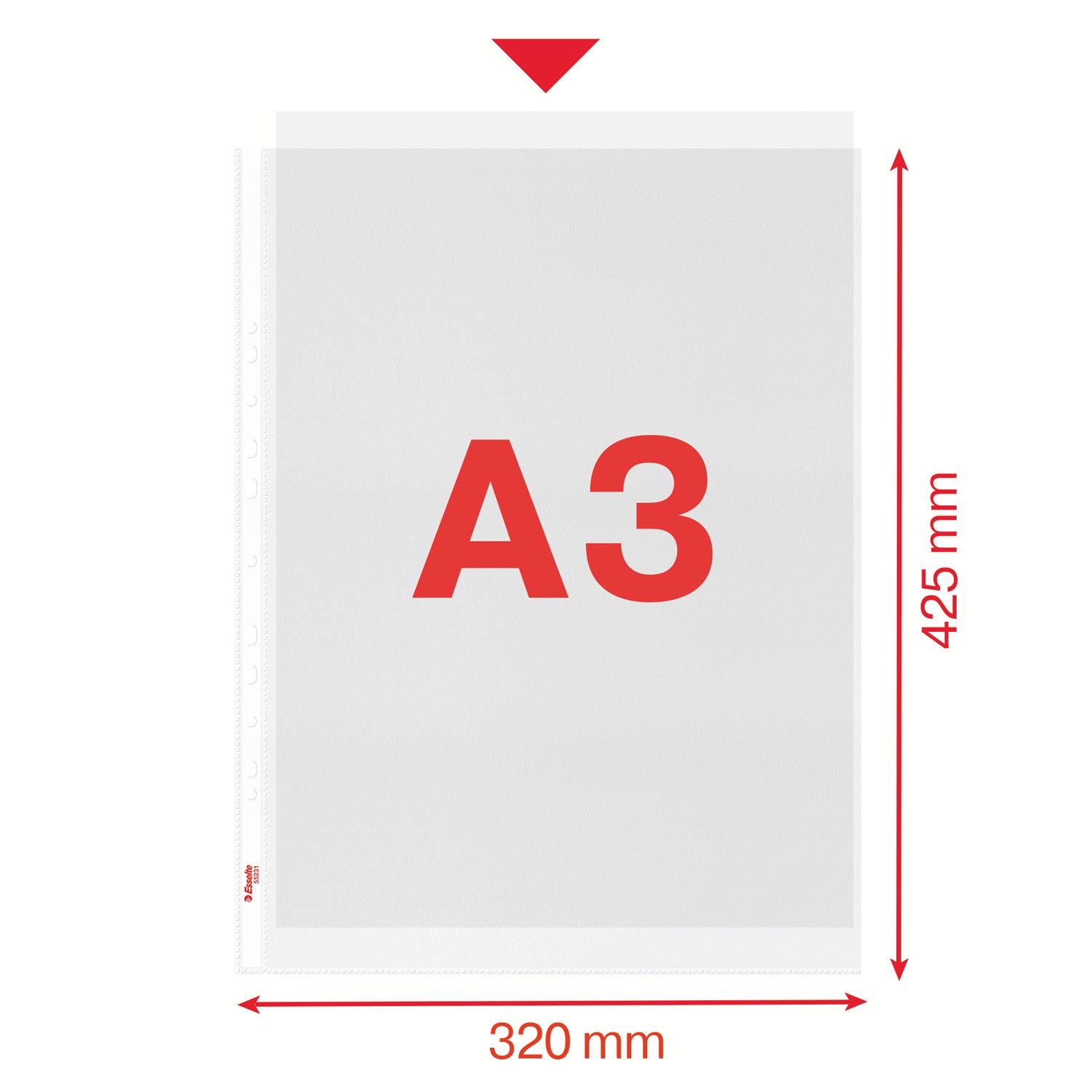 Esselte Buste a perforazione universale DELUXE goffrate antiriflesso trasparente 30x42 cm - conf. 50 pezzi