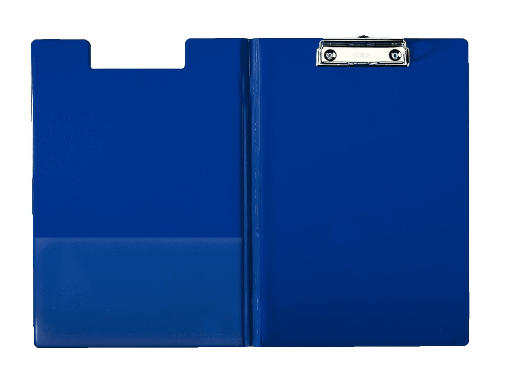 Esselte DAILY Portablocco Blu - Formato 24,3 x 34 cm, Capacità fino a 200 Fogli, Design Moderno con Angoli Arrotondati, Tasca Interna e Molletta di Fissaggio
