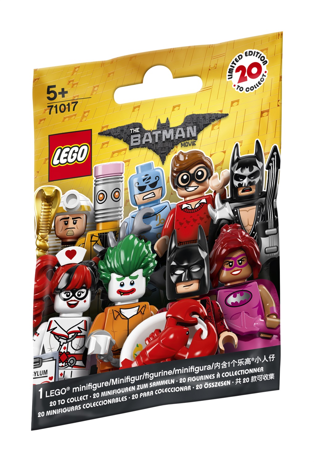 LEGO 71017 - Bustina Minifigure The Batman Movie con Accessori e Piattaforma di Esposizione - Modelli Assortiti