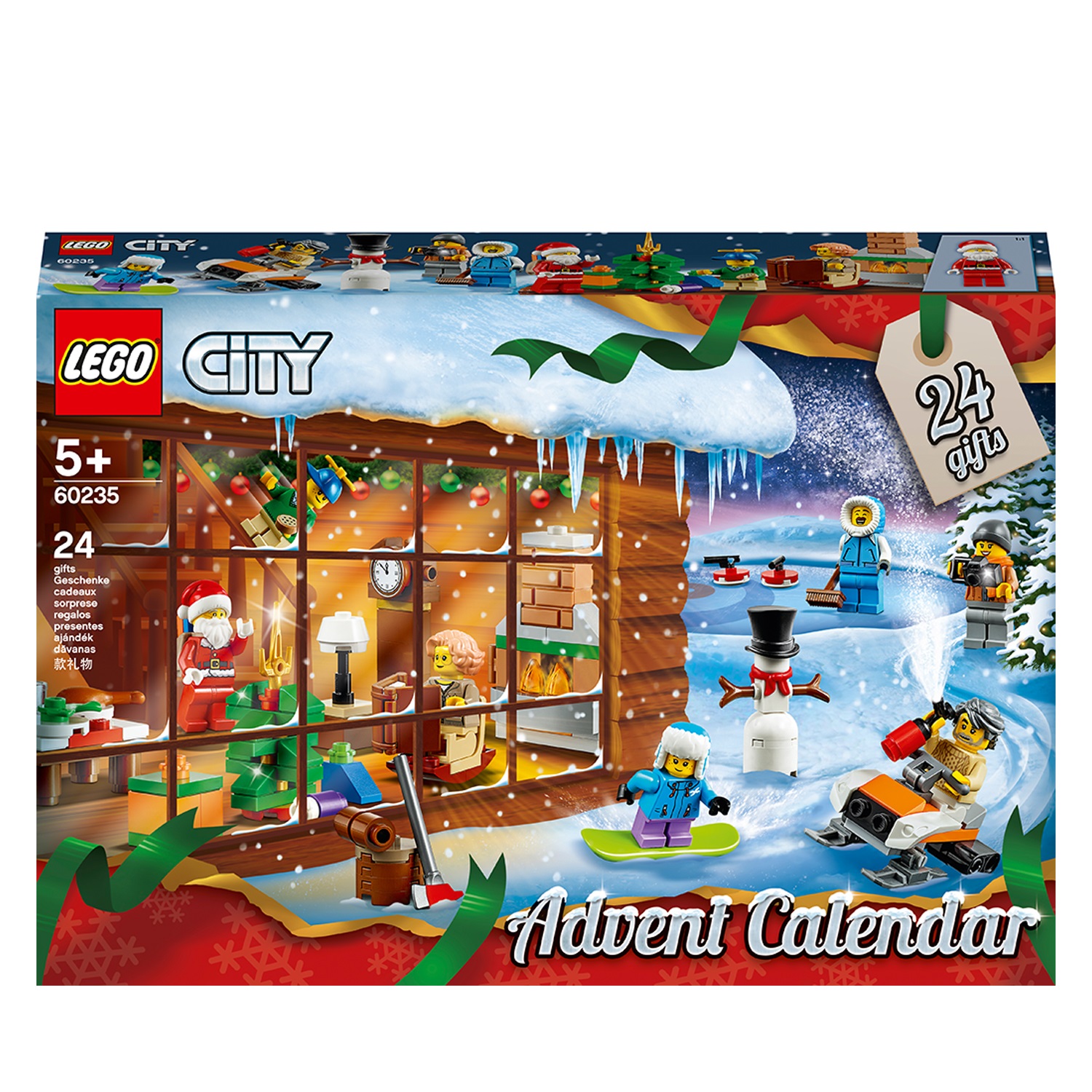 LEGO City Calendario dell'Avvento 60235 - Include 24 oggetti, veicoli e minifigure per il Natale