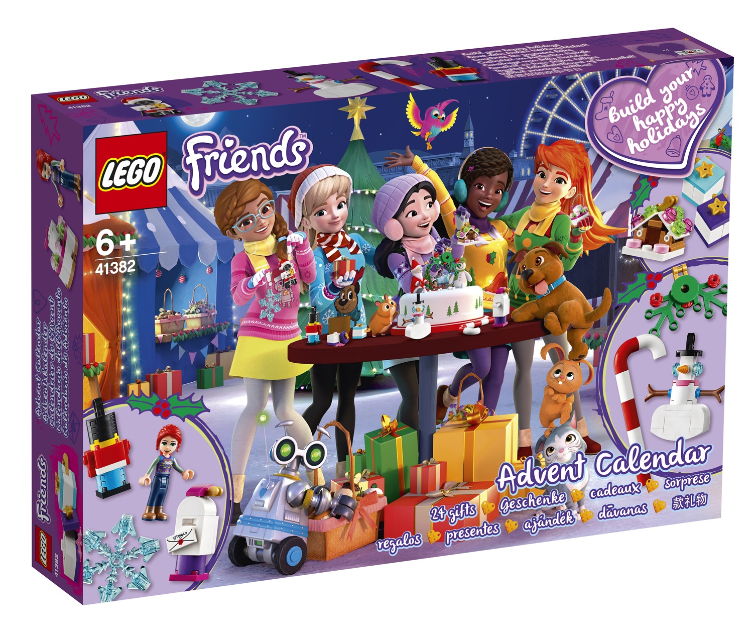 LEGO Calendario dell'Avvento Friends 41382 - 24 regali, mini-doll di Mia e decorazioni natalizie