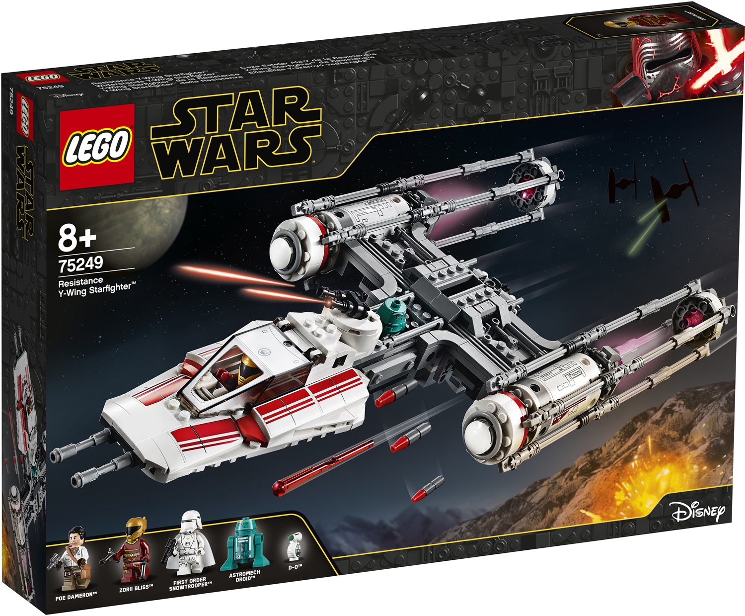 LEGO Star Wars Y-Wing Starfighter della Resistenza - Set da Costruzione con 578 Pezzi e 6 Personaggi Inclusi