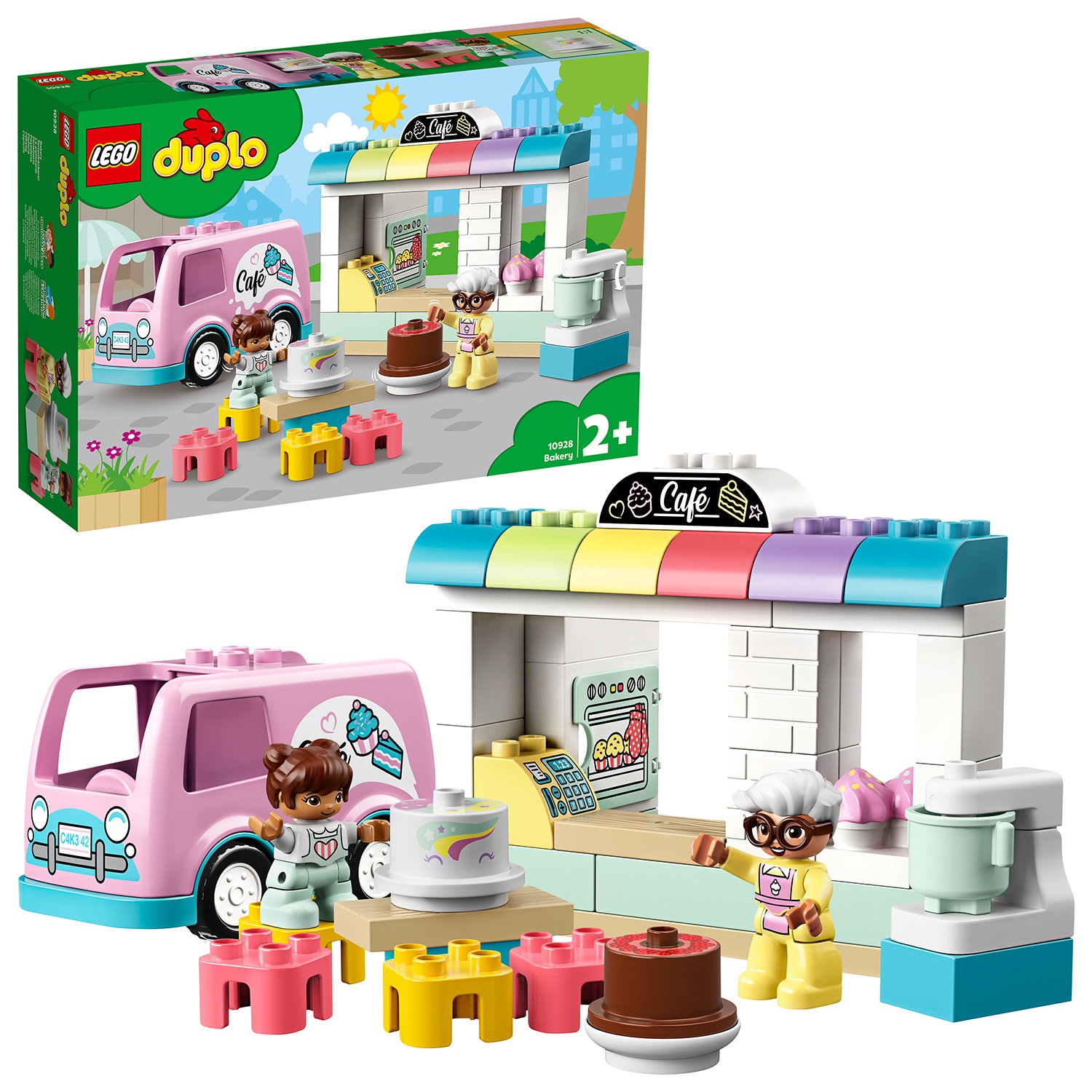 LEGO DUPLO Pasticceria 10928 - Playset con Furgoncino, Torte e Pasticcini per Bambini dai 2 Anni