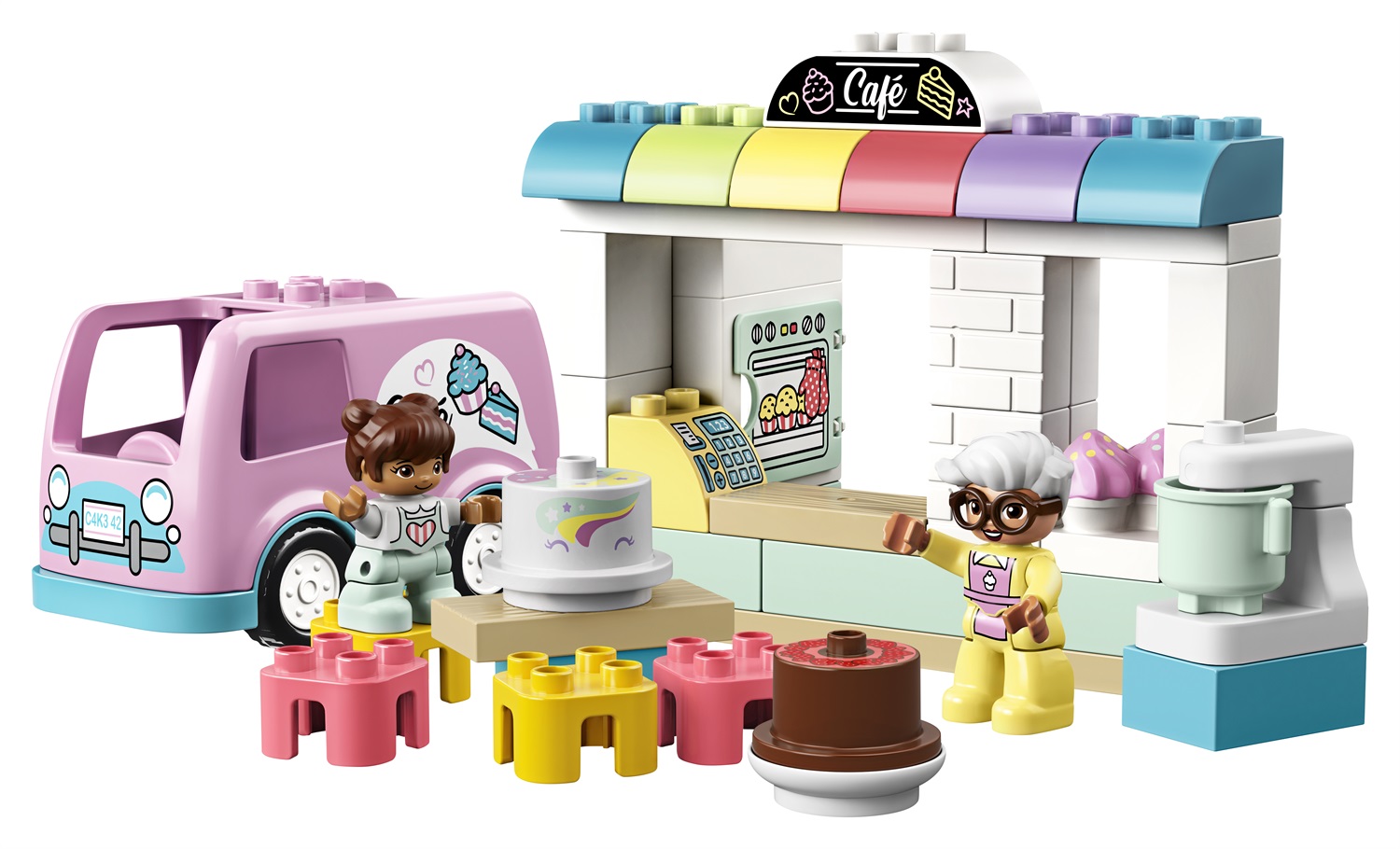 LEGO DUPLO Pasticceria 10928 - Playset con Furgoncino, Torte e Pasticcini per Bambini dai 2 Anni