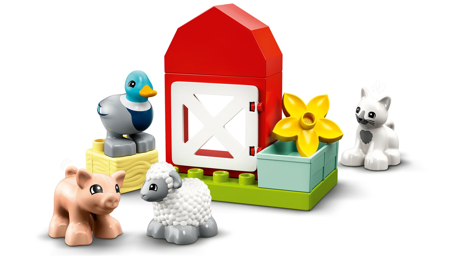 LEGO DUPLO Gli Animali della Fattoria con Anatra, Maiale, Gatto e Mucca - Giocattolo Creativo per Bambini dai 2 Anni in Su (10949)