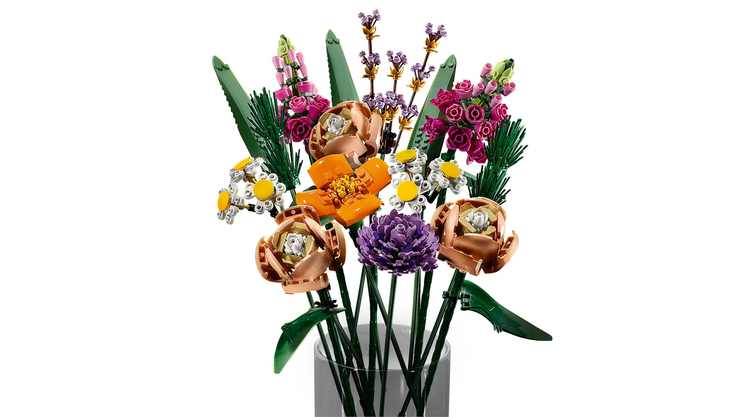 LEGO Botanicals Bouquet di Fiori 10280 - Kit di Piante Artificiali con 15 Steli e Varietà di Fiori per Decorazioni e Idee Regalo