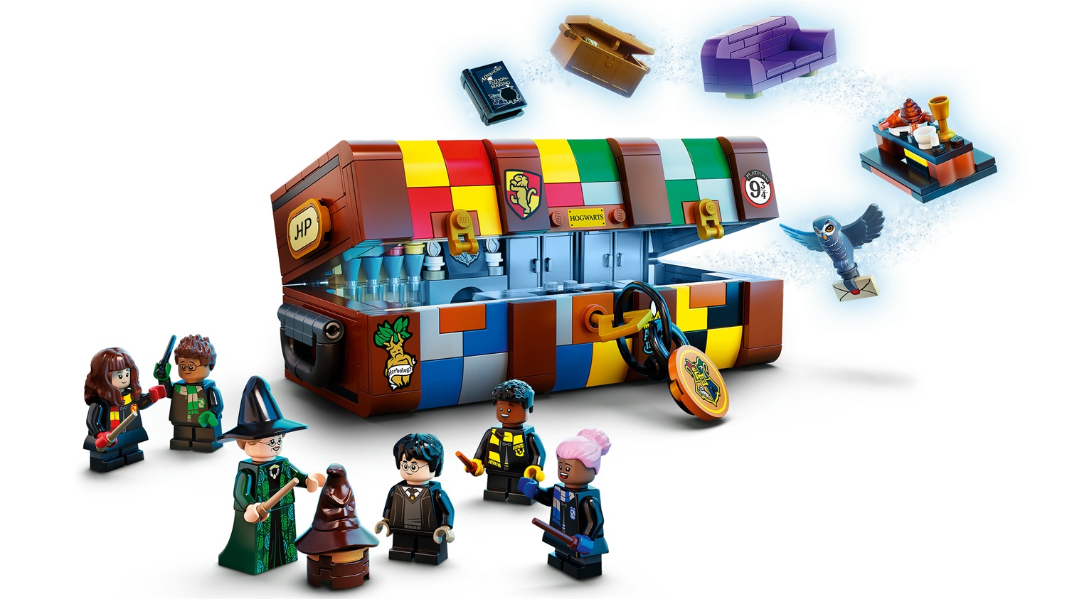 LEGO Harry Potter Il Baule Magico di Hogwarts™ (76399) - Personalizzabile con Minifigure, Stemmi delle Case, Cappello Parlante e Gufo, Giochi per Bambini 8