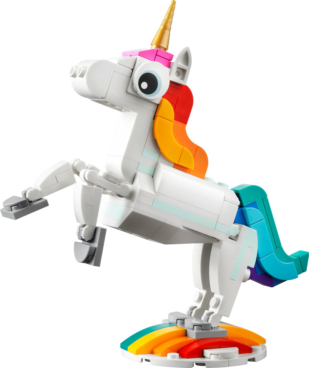LEGO Creator 3-in-1 Unicorno Magico 31140 - Set di Costruzione con 145 Pezzi, Include Unicorno, Cavalluccio Marino e Pavone, per Bambini dai 7 Anni in Su
