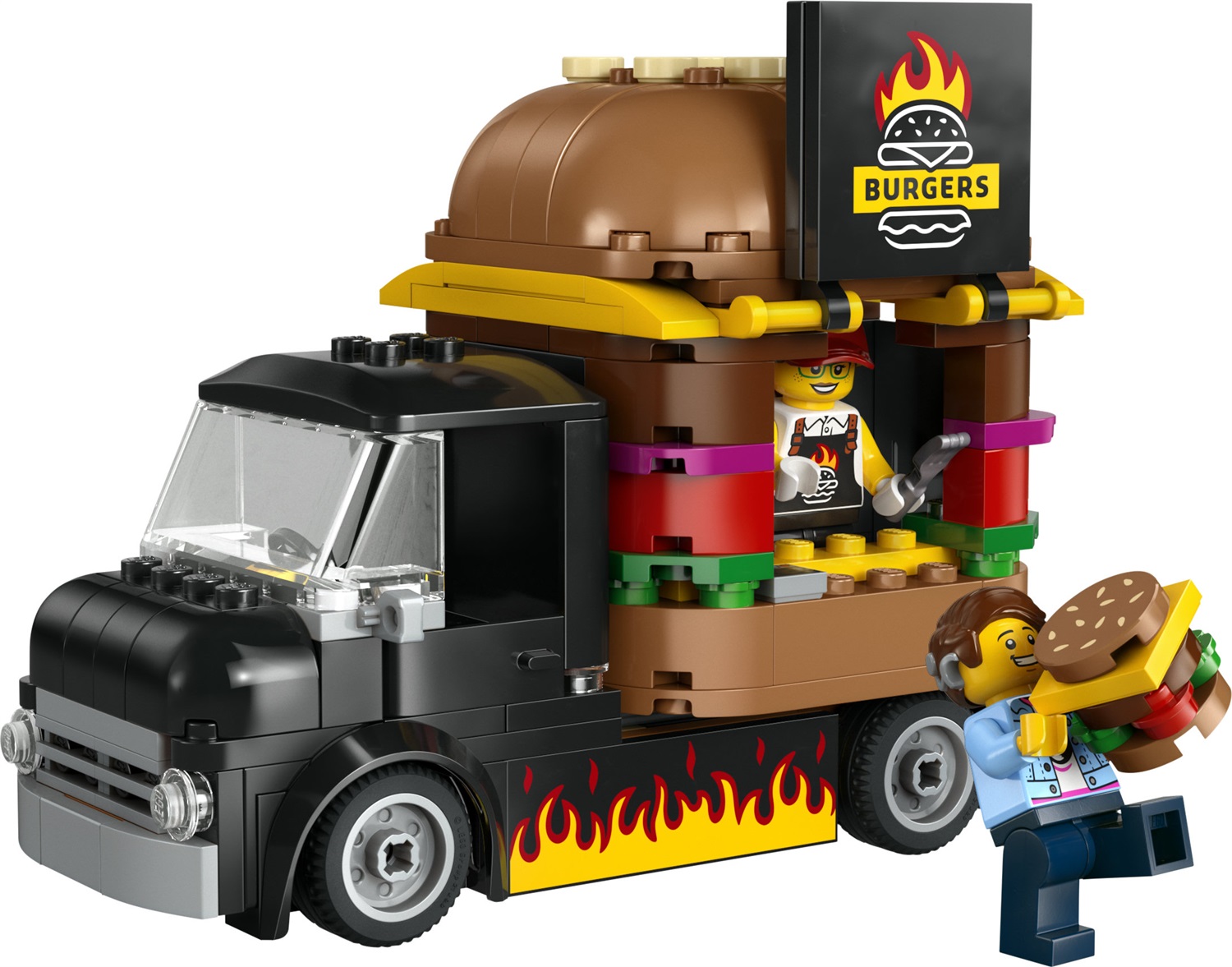 LEGO City Furgone degli Hamburger 60404 - Giocattolo Food Truck con 2 Minifigure e Accessori per Bambini 5 Anni