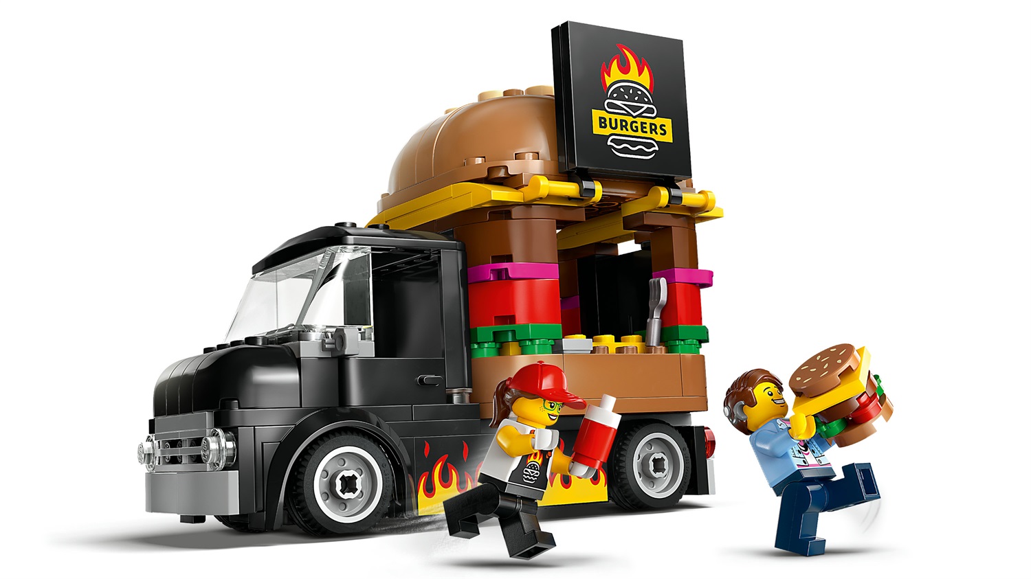 LEGO City Furgone degli Hamburger 60404 - Giocattolo Food Truck con 2 Minifigure e Accessori per Bambini 5 Anni