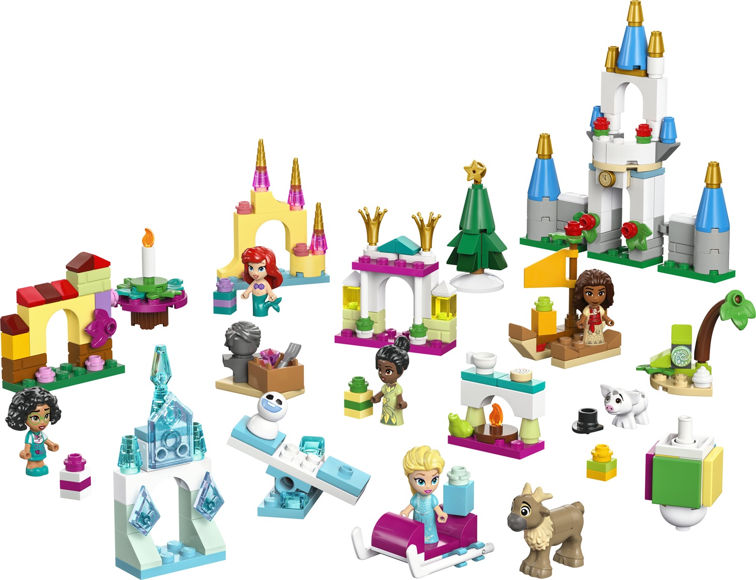 LEGO ǀ Disney Princess Calendario dell'Avvento 2024 - 43253, Giocattolo di Natale con 253 Pezzi e Personaggi come Elsa, Tiana, Ariel, Vaiana e Mirabel per Bambini da 5 Anni