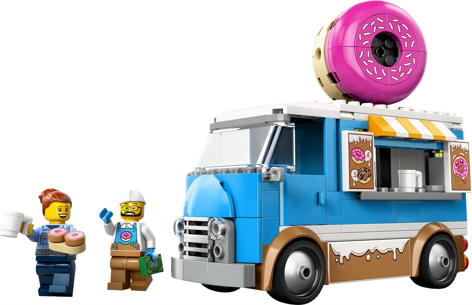 LEGO City Furgone delle Ciambelle 60452 - Giocattolo con 2 Minifigure, Ciambella Gigante e Chiosco Staccabile per Bambini dai 5 Anni