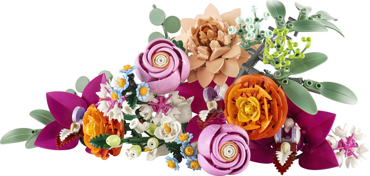 LEGO Bouquet di Fiori Rosa 10342 - Kit di Costruzione Botanicals per Adulti con Fiori Artificiali e Gambi Lunghi