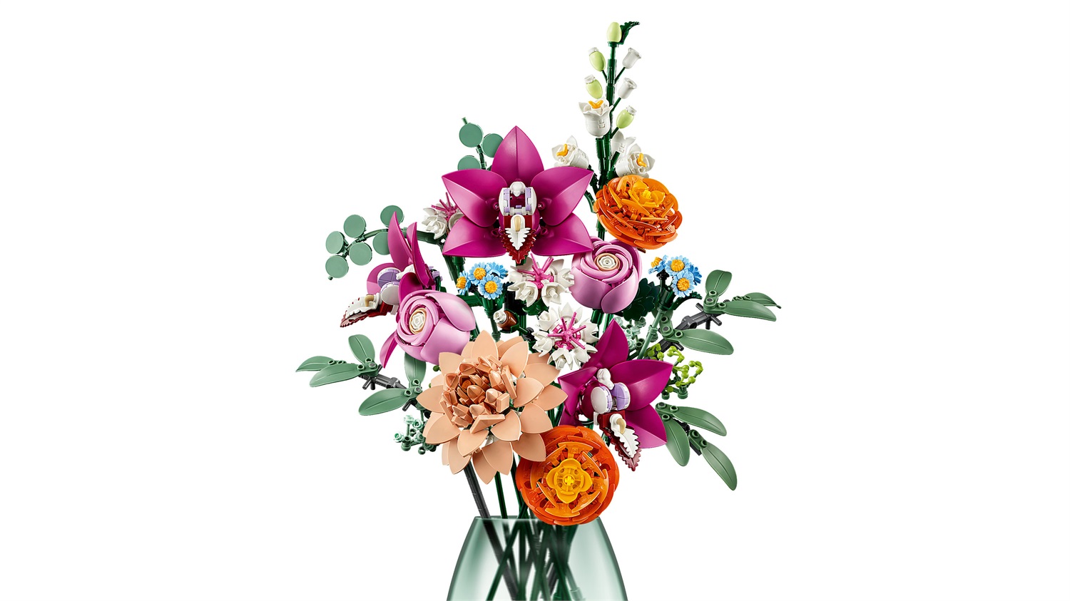 LEGO Bouquet di Fiori Rosa 10342 - Kit di Costruzione Botanicals per Adulti con Fiori Artificiali e Gambi Lunghi
