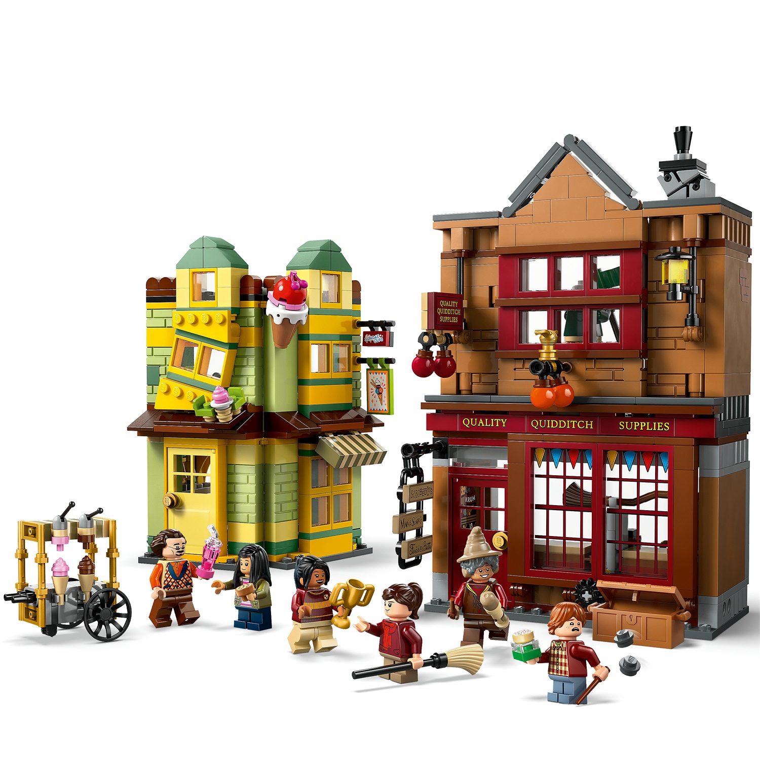 LEGO Harry Potter 76452 - Set di Costruzioni Quidditch e Gelateria con 2 Negozi, 6 Personaggi e Scopa Nimbus 2000 - Gioco per Bambini da 8 Anni