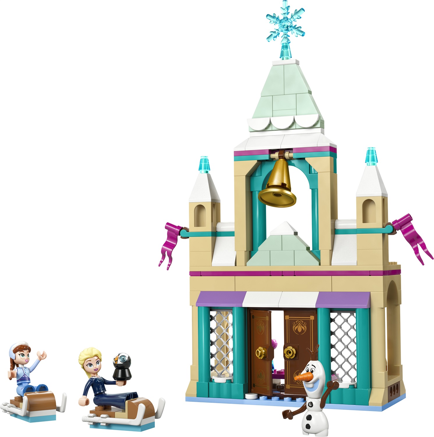 LEGO Disney Frozen Castello di Ghiaccio di Arendelle 43265 - Giocattolo Costruibile con Porte Apribili, 3 Personaggi di Anna, Elsa e Olaf, per Bambini dai 5 Anni