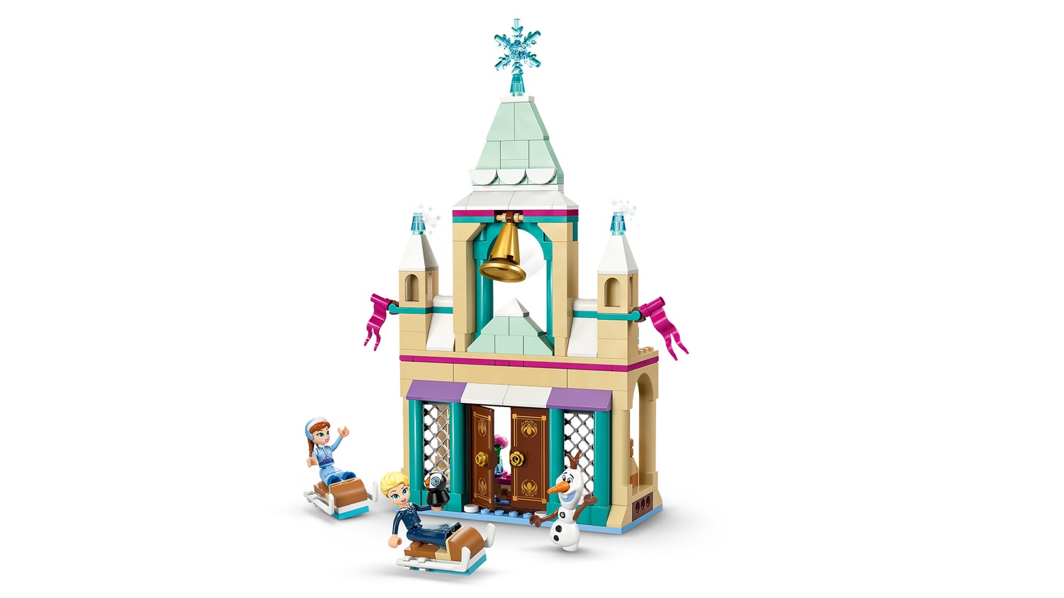 LEGO Disney Frozen Castello di Ghiaccio di Arendelle 43265 - Giocattolo Costruibile con Porte Apribili, 3 Personaggi di Anna, Elsa e Olaf, per Bambini dai 5 Anni
