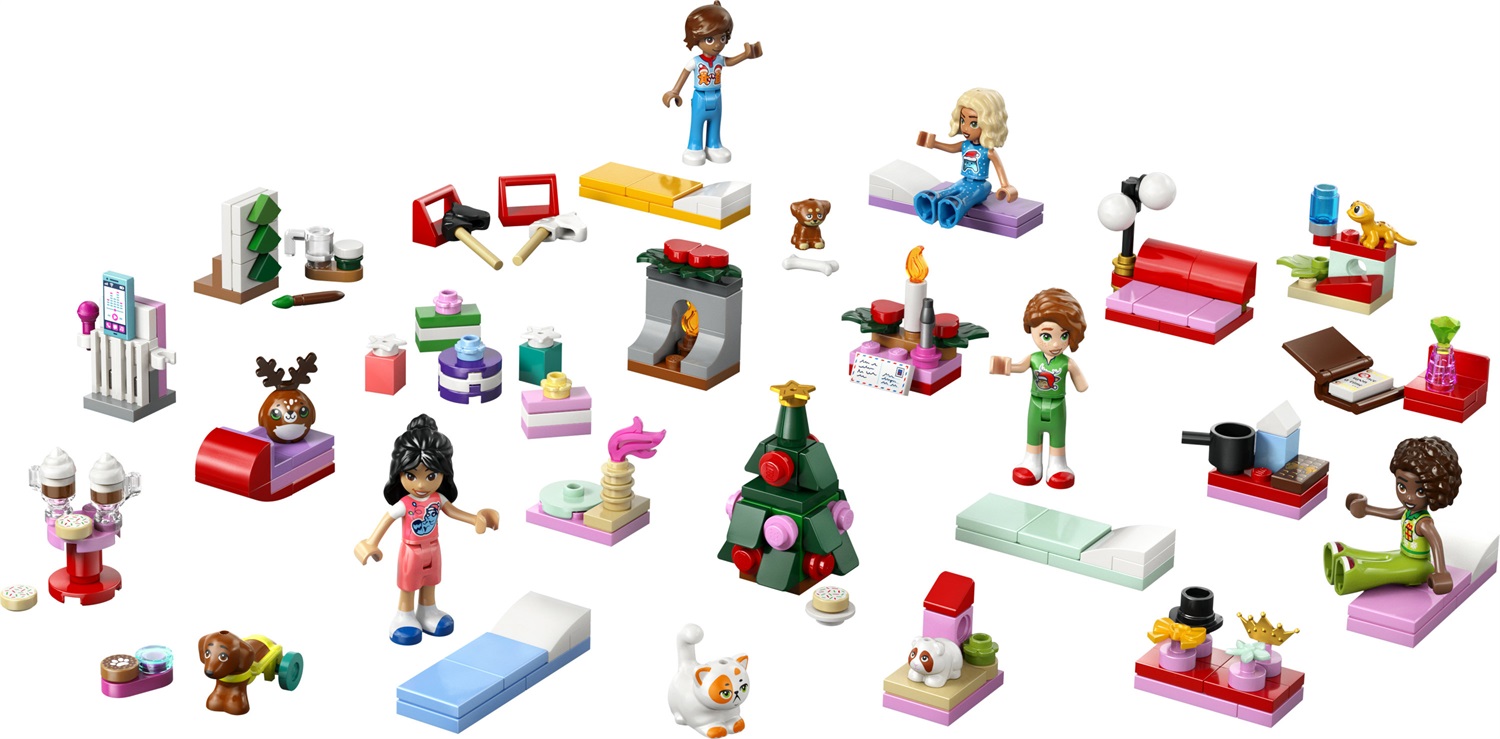 LEGO Friends Calendario dell'Avvento 2025 - Set con 24 Sorprese, 5 Mini-doll e 5 Animali, per Bambini dai 6 Anni