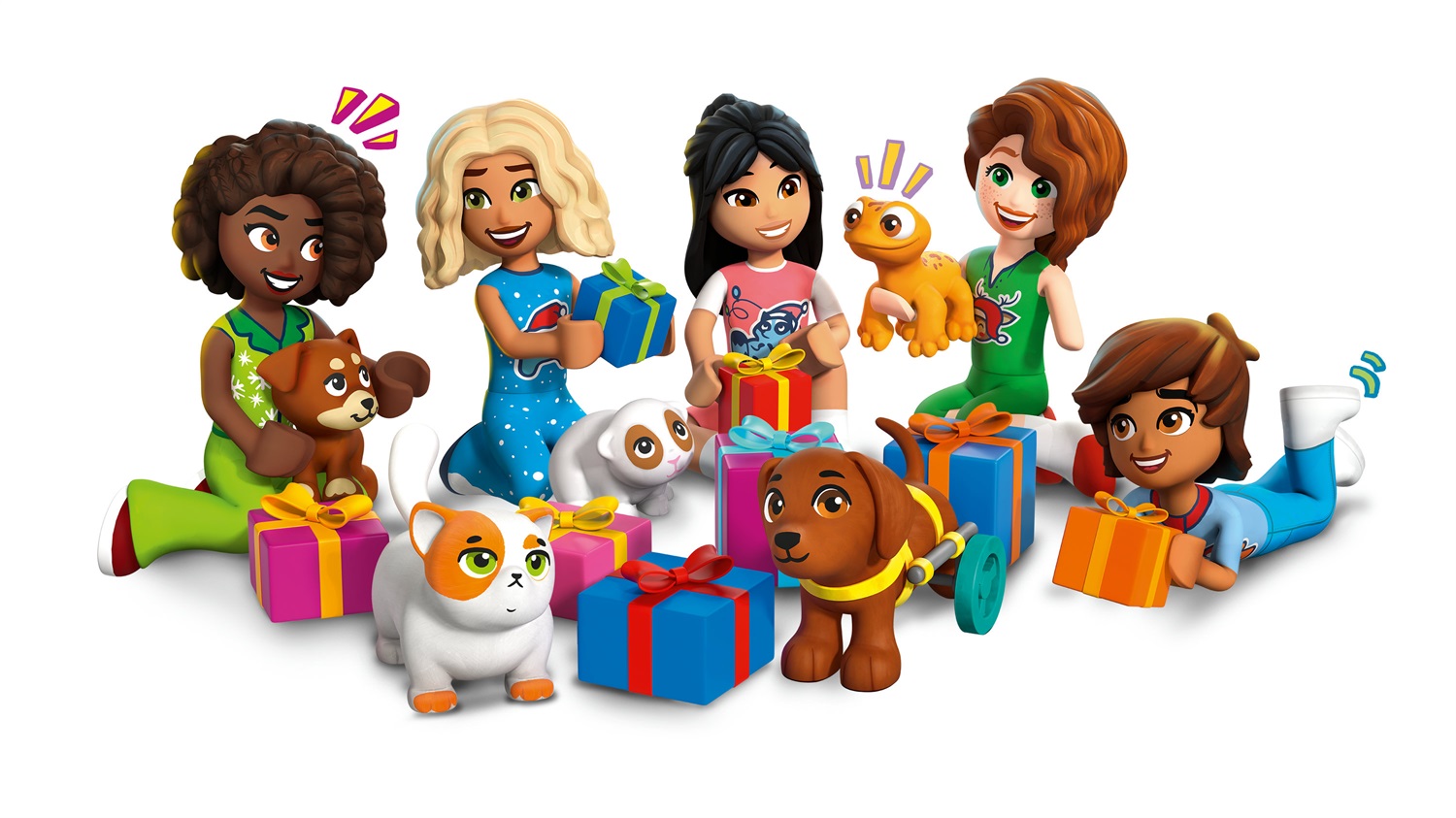 LEGO Friends Calendario dell'Avvento 2025 - Set con 24 Sorprese, 5 Mini-doll e 5 Animali, per Bambini dai 6 Anni
