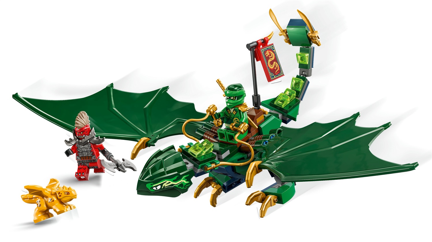 LEGO NINJAGO Drago della Foresta Verde di Lloyd 71829 - Set di Costruzione con 2 Minifigure, Armi e Cucciolo Dorato, per Bambini dai 6 Anni
