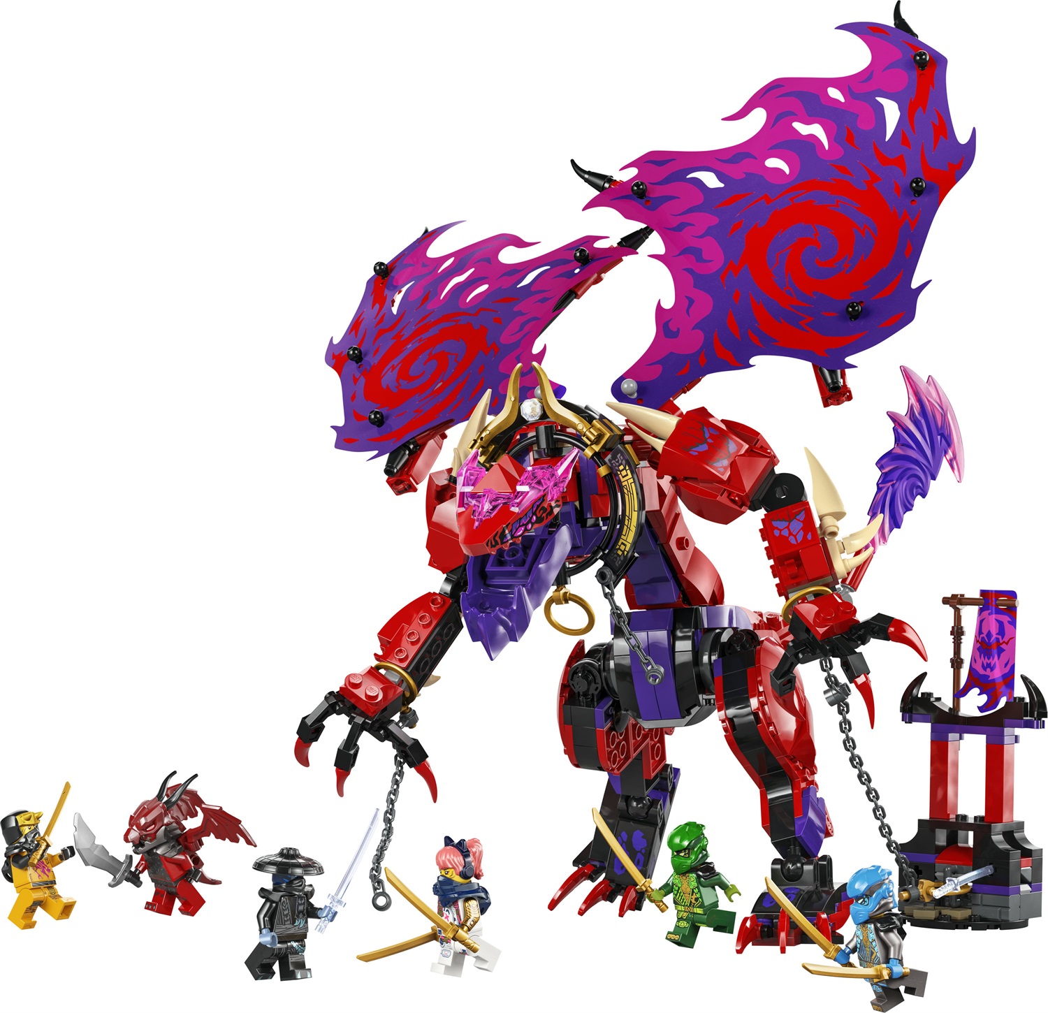 LEGO NINJAGO Thunderfang, il Drago del Caos (71832) - Set Costruibile con Drago Snodabile e 6 Minifigure per Bambini 8 Anni