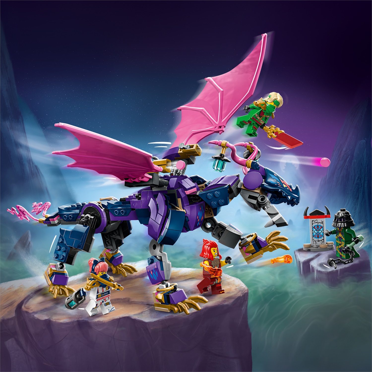 LEGO Ninjago Rontu, il Drago Maestro 71842 - Drago Snodabile con 3 Minifigure e Accessori per Bambini da 7 Anni