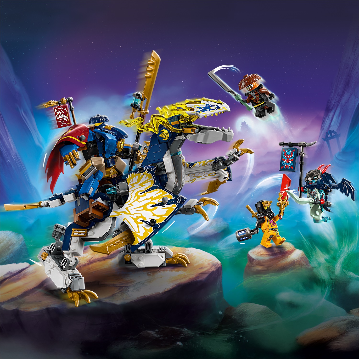 LEGO NINJAGO Mech Cavalca-Drago di Rogue 71843 - Set da 584 Pezzi con 4 Minifigure e Drago Giocattolo per Bambini 8